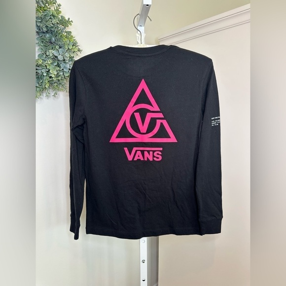 Vans Women’s 66 Supply Long Sleeve Tee in Black/Pink Size XS NWT - Picture 9 of 13